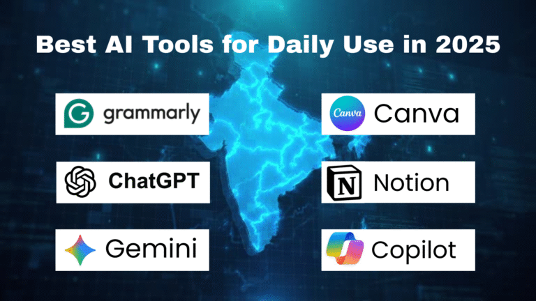 Best AI tools for daily use in 2025 including ChatGPT, Google Gemini, Canva, and Grammarly