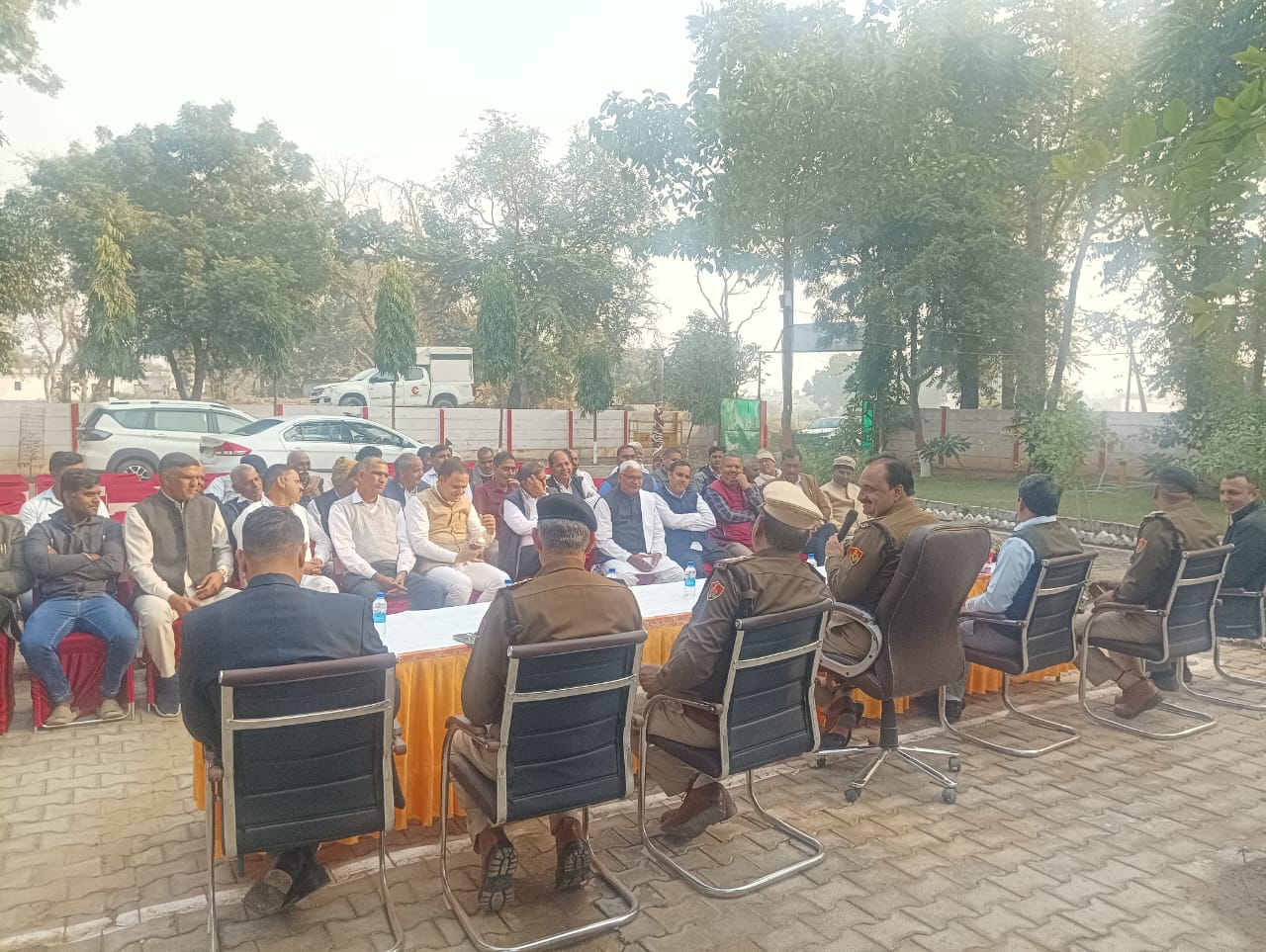 फरीदाबाद में DCP बल्लभगढ़ द्वारा सरपंचों के साथ अपराध रोकथाम बैठक