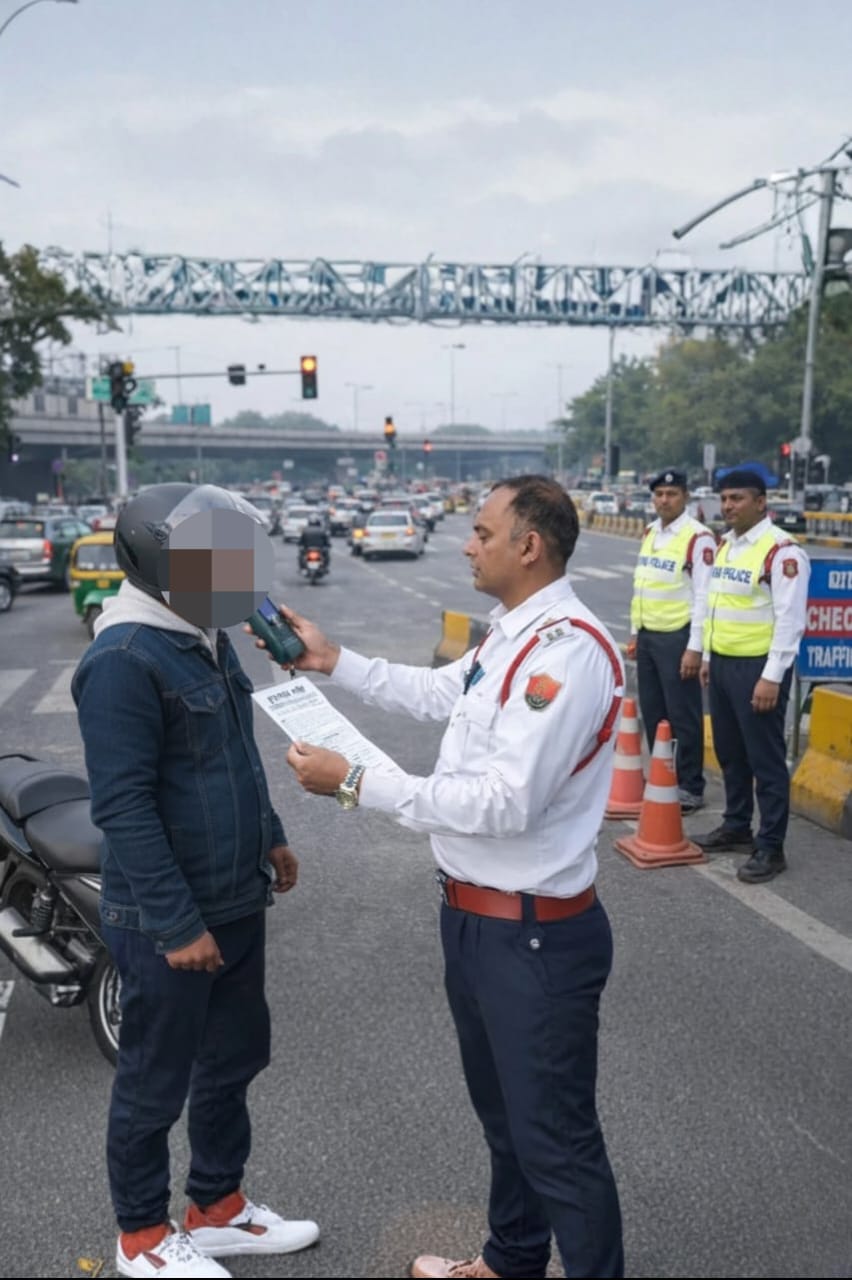 शराब पीकर वाहन चलाने पर कार्रवाई फरीदाबाद यातायात पुलिस
