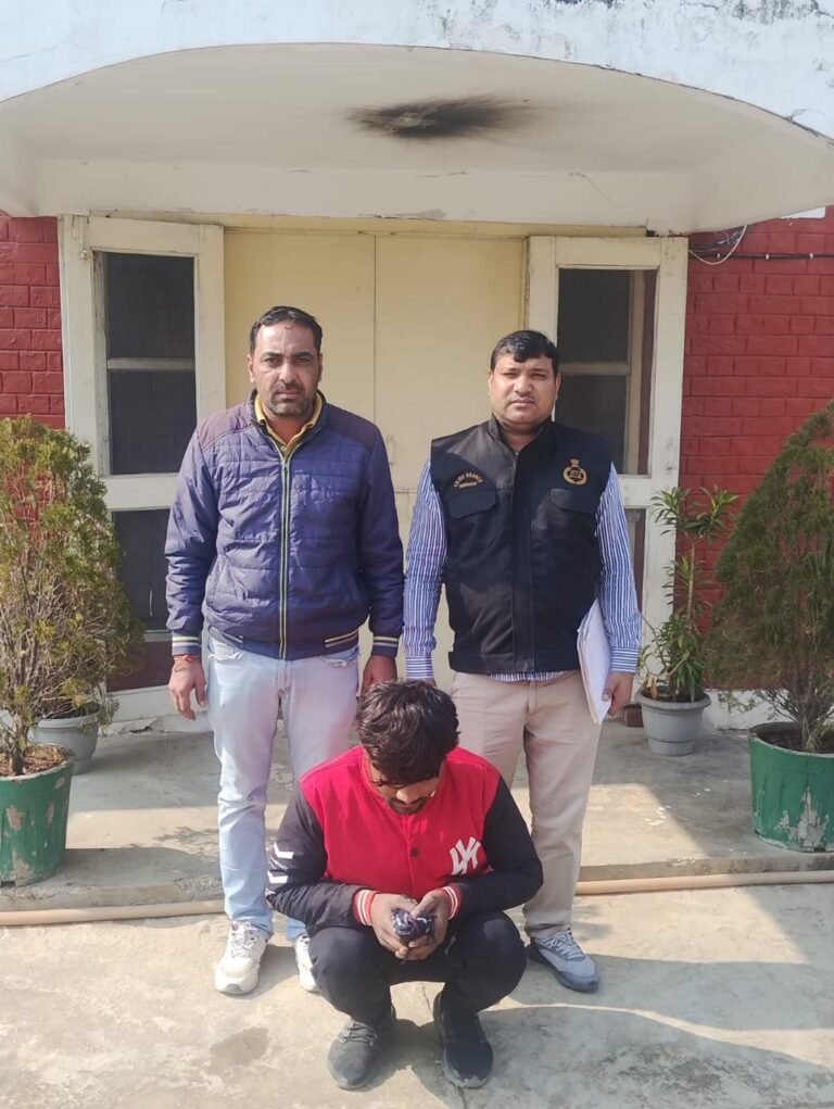 फरीदाबाद पुलिस क्राइम ब्रांच की टीम ने अवैध देसी कट्टा और पिस्टल बरामद की।